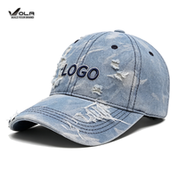 Casquette de baseball en jean délavé vintage, broderie personnalisée, 6 panneaux, ajustable, chapeau de luxe tendance pour hommes et femmes