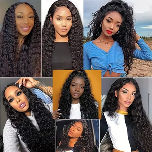 Perruques Lace Front Water Wave 13x6 HD Lace Front Pré-Pluckées Brésiliennes Bouclées Ondulées Effet Mouillé <span class=keywords><strong>Sans</strong></span> Colle pour Femmes Noir <span class=keywords><strong>Naturel</strong></span> - Product Image 6