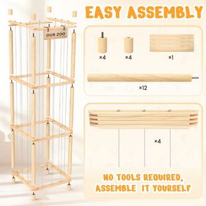 Étagère de présentation sur pied en bois à double niveau, grande capacité, durable et multifonctionnelle, pour jouets, peluches et articles de nettoyage - Product Image 6