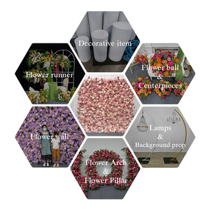 Promise Floral Wall Rectangle Romantic Pink <b>White</b> Plastic Reusable Wedding Decorations - Product Image 5