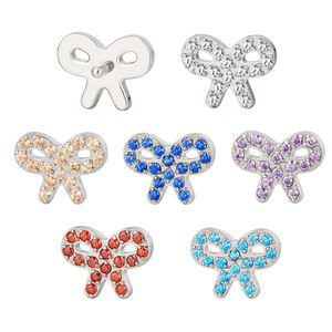 Listo para enviar lindo G23 / F136 titanio CZ Bowknot Labret roscado internamente Top Body Piercing joyería Helix Lip Ring Helix Ear - Product Image 1