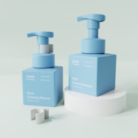 Nouvelle bouteille pompe carrée vide en PET de 250 ml avec bouchon en mousse, pour savon liquide moussant pour les mains et le corps, distributeur de mousse en plastique, OEM ODM