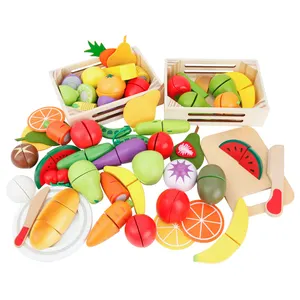 Play Food Educational Toys Pretend Play Food For Children Toy Food Sets Kitchen Wooden Toys Fun Cutting Fruits and Vegetables