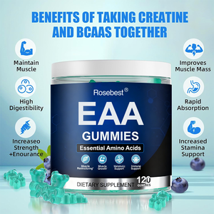 תוספי תזונה גומי EAA עם 9 חומצות אמינו חיוניות, בטעם טבעי, באיכות מזון, לגדילת שרירים והתאוששות, תחת מותג פרטי OEM סיטונאי - Product Image 2
