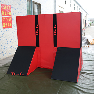 American Ninja Warrior Obstacle Course Gymnastics Kids Soft Play Equipment 5 Piece Set Road Block Wall Section with 4 Quad Step - Product Image 1