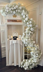 Arreglo Floral Personalizado de Rosas Blancas Artificiales para Cabina Telefónica, Arco de Flores para <span class=keywords><strong>Libro</strong></span> de Visitas de Boda - Product Image 5