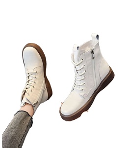 Hot Selling 2024 New Cowhide <b>Boots</b> Flat Casual Short <b>Boots</b> Women - Product Image 3