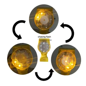 Chasing Flashing Solar Led Traffic Warning Light