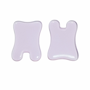 Herramienta Gua Sha de Vidrio Transparente Rosa al por Mayor para la Rutina Diaria de Cuidado de la Piel y Masaje Corporal de Meridianos - Product Image 3