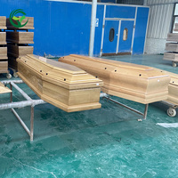 Ataúd de cremación de madera de pino macizo de estilo italiano directo de fábrica Heze ataúd funerario ataúd italiano de madera de álamo de alta calidad