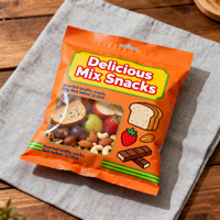 Sacs de rangement pour aliments en aluminium argenté rouge vert personnalisés avec fermeture arrière, sachets pour chips et biscuits
