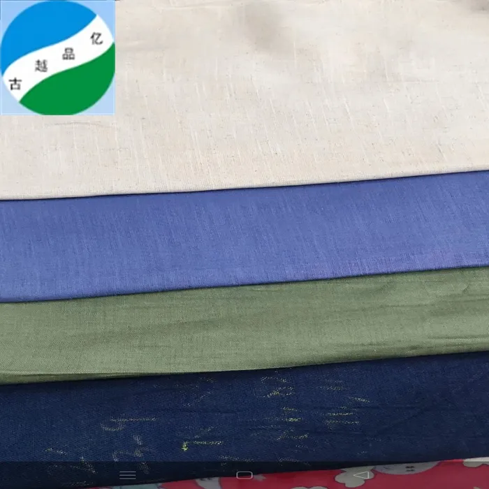 Cina prodotti tessili tessuti colorati di bambù di lino di cotone tinta unita tessuto per l'abbigliamento
