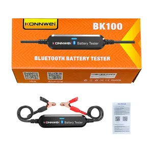 konnwei BT移动专业无线12v蓝牙电池监视器100 -2000CCA汽车充电器小型紧凑型电池测试仪