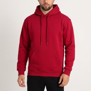 Sweat-shirt à capuche zippé pour homme, rouge, 100% coton molletonné, coupe classique, couleur unie, avec poche, vêtement d'hiver, logo personnalisé - Product Image 2