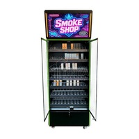 Vitrine de présentation de cigarettes et de tabac sur mesure pour usine, avec éclairage LED, verrouillage, poussoirs et roulettes, pour magasin de détail