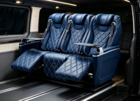 Siège de canapé-lit électrique à 3 rangées avec table pliable pour modification intérieure de fourgonnette MPV, sièges de voiture modifiés