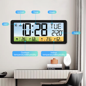 Nouvelle conception <span class=keywords><strong>de</strong></span> <span class=keywords><strong>thermomètre</strong></span> <span class=keywords><strong>de</strong></span> projection sans fil intelligent à grand écran LCD, remplaçant la station météo numérique intérieure/extérieure pour la maison - Product Image 2