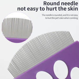 Fabbrica all'ingrosso Logo personalizzato piccole spille in metallo pettine per la pulizia dei capelli di gatto cane <span class=keywords><strong>Pet</strong></span> toelettatura pettine per pidocchi - Product Image 5