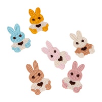 Nouveaux patchs brodés en laine mignonne patchs de lapin de dessin animé coloré pour sacs et vêtements accessoire de tissu en feutre à coudre