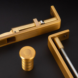 Copper Concealed Bolt F Type For Double Leaf Wooden Doors Security Door Lock With Dust Cover Easy Installation Modern Simple - Product Image 2