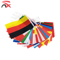 Bas Prix Vente Chaude 21*14 Cm 20*28 Cm Polyester National Bunting Drapeau Chaîne Pays Drapeau Bannière pour Drapeau Suspendu Décoratif
