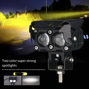 Projecteurs LED de moto véhicule électrique lentille bicolore feux de travail externes feux de croisement et de route lumières LED