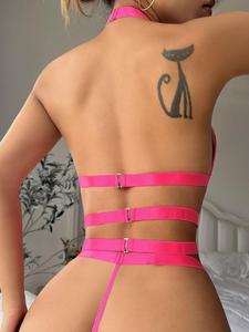 Nueva Lencería Sexy Transparente de Encaje con Cadena, Conjunto de Lencería Femenina Transparente, Conjunto de Sujetador y Braguita - Product Image 6