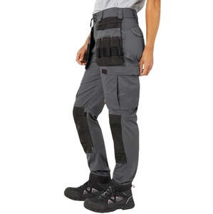 Performance Durable Canvas Workwear Utility <strong>Women's</strong> Slim Fit Cargo Reinforced Cordura Work Pants With Knee Pad Holster Pockets - Product Image 2