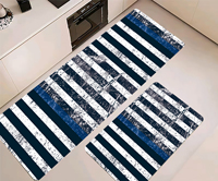 Tapis de cuisine antidérapant en mousse PVC anti-fatigue - Imperméable, facile à nettoyer, motif floral, moderne, minimaliste, antidérapant en caoutchouc