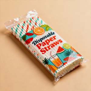 ตัวเลือกการสั่งซื้อแบบจำนวนมากเพื่อประหยัดงบ ลดต้นทุนสำหรับการใช้เครื่องดื่มประจำวันในร้านอาหาร หลอดกระดาษแบบใช้แล้วทิ้ง - Product Image 2