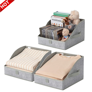 Guangzhou Collaspable 3-Pack Trapezoid Storage Bin Grey Fabric Closet Bins Box for Organizing