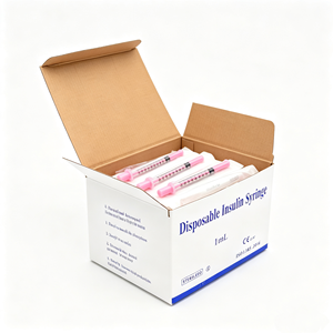 Jeringas de <span class=keywords><strong>Insulina</strong></span> <span class=keywords><strong>U100</strong></span> Rosas de 30g 5/16 (8mm) 1ml, Estuche de Jeringas Rosas con Aguja, <span class=keywords><strong>Jeringa</strong></span> de 30ui para Animales Pequeños - Product Image 1