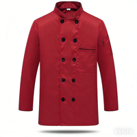 Uniforme de chef, vêtements de travail pour chef d'hôtel, unisexe, manches longues, style épais, restauration, boulangerie, grande taille, vêtements de cuisine, polyester tissé