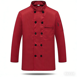 Uniforme de Chef, <span class=keywords><strong>Ropa</strong></span> de Trabajo de Chef de Hotel, Unisex, Manga Larga, Estilo Grueso, para Catering, Repostería, <span class=keywords><strong>Tallas</strong></span> <span class=keywords><strong>Grandes</strong></span>, <span class=keywords><strong>Ropa</strong></span> de Cocina, Tejido de Poliéster - Product Image 4