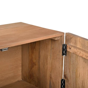 Mueble de Entretenimiento de Madera Maciza Tallada a Mano para Sala de Estar con Detalles Hechos a Mano y Amplia Superficie para Televisor - Product Image 4