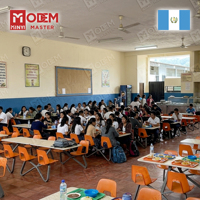 Ensemble de salle à manger complet MINYI BOW Guatemala, table à manger 4 places, table en bois, chaise d'étudiant et banc d'école