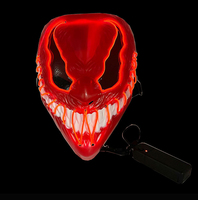Masques d'horreur d'Halloween - Masques à lumière froide EL - Masques lumineux Venom - Masques à LED clignotants - Masques de visage d'Halloween