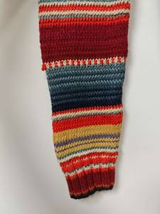 Pull à rayures bohème décontracté tricoté à la main Vagues dégradées colorées Motif complexe inspiré du paysage Laine multicolore/Cachemire - Product Image 5