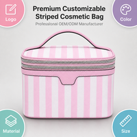 Sac cosmétique matelassé rose personnalisé, grande capacité, trousse de maquillage, trousse de toilette de voyage, vente en gros, OEM, étiquette privée