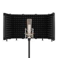 Filtre d'isolation acoustique pour microphone avec support pour studio, podcast et enregistrement vocal, noir