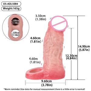 NNSX Penis Sleeve Extender Enlarger Sheath, Silicone Cock Sleeve Extension with Stretchy Loop <b>for</b> <b>Men</b> to Increase Length & Girth - Product Image 2