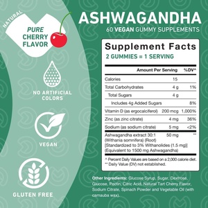 Ashwagandha de Marca Privada OEM ODM para el Estrés, el Cortisol, la Respuesta, la Relajación, el Sueño, Gomitas de Ashwagandha - Product Image 4