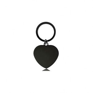 Black Color Round Heart Bone Tag Shape Blank Stainless Steel <b>Keychain</b> DIY Laser UV Printing Metal Keyring Fashion - Product Image 6
