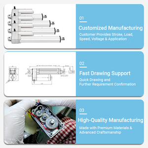 Actuador Lineal de Imán Permanente de Alta Resistencia 3000N 5mm/s 100mm de Carrera, Motor de CC 12/24V para Barredora de Calles y Bicicleta Eléctrica - Product Image 4