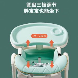 Modern Baby Feeding <b>Chair</b> Foldable Adjustable Highchair for 0-6 Years <b>Old</b> with Multi-Function Backrest and Detachable Tray - Product Image 3