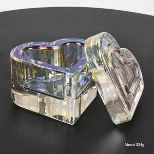 Tazón para Polvo Acrílico en Forma de Corazón con Tapa, de Cristal Transparente, para Salón de Uñas y Manicura - Product Image 4