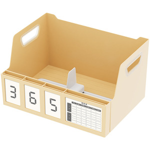 Desk Storage Rack Plastic Single Layer File Organizer With Countdown Display For Student Desktop Use - Product Image 1