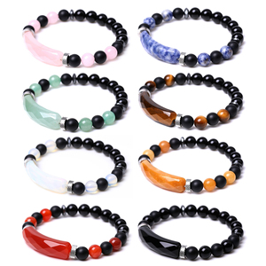 Pulsera de Piedra Natural Ovalada de 12x16mm al por Mayor, Cuentas de Cristal Facetadas de 8mm, Joyería Elástica de Gemas Curativas para Mujer, Regalo - Product Image 1