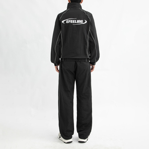 2 Pieces Vintage Outdoor Camping Zipper Nylon Unisex Windbreaker Jacket Set <strong>Tracksuit</strong> - Product Image 3