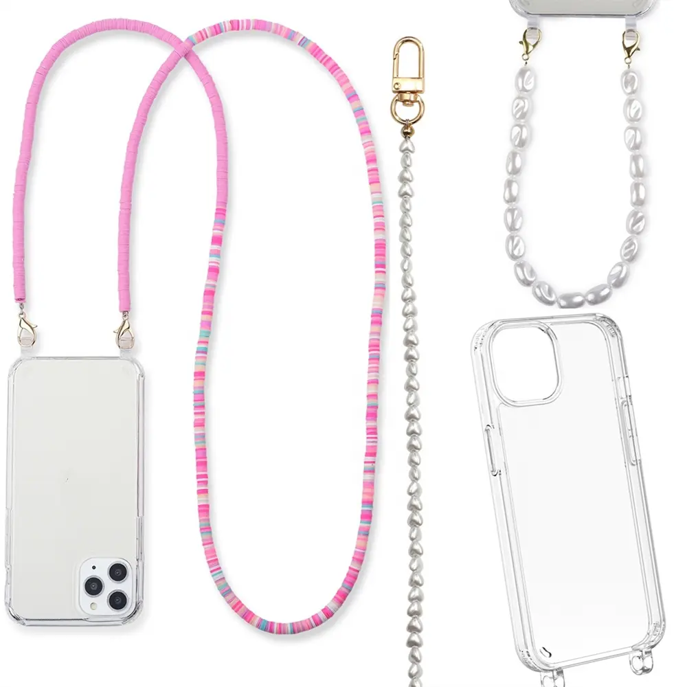 for Iphone 14 13 Pro Max Chain Phone Case for Samsung Galaxy A14 A54 Necklace Cross Body Phone Case With Stainless Steel Chain